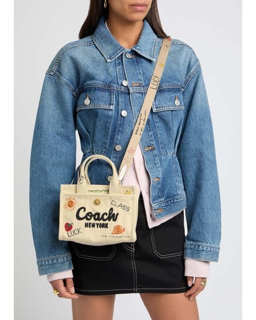COACH Natural Cargo Tote Bag 20 With Sketch Print