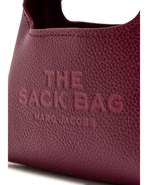 Sack Micro Marc Jacobs The Sack Micro Leather Top Handle Bag in Purple | Lyst