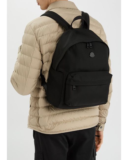 Moncler Black Pierick Canvas Backpack for men