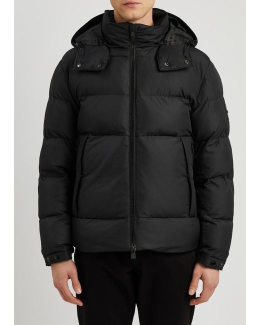 Boss Black Quilted Hooded Shell Jacket for men