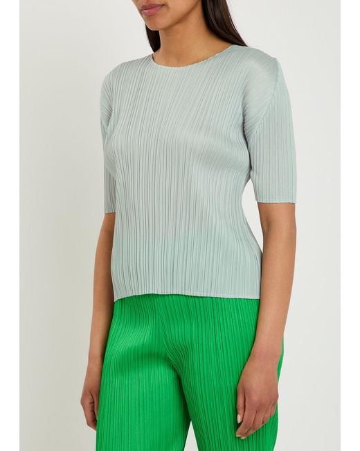 Pleats Please Issey Miyake Gray Pleated Top