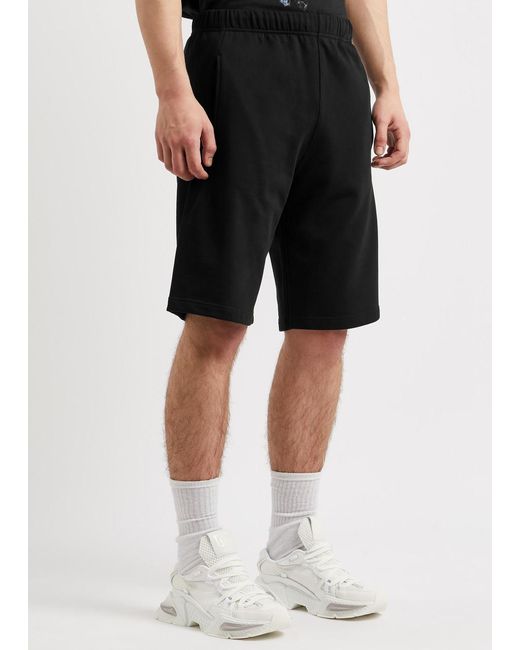 KENZO Black Logo-print Cotton Shorts for men