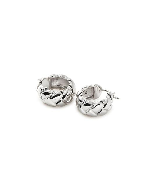 Missoma White X Lucy Williams Waffle Mini Rhodium-plated Hoop Earrings
