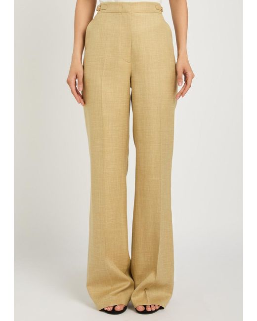 Gabriela Hearst Natural Vesta Straight-Leg Trousers