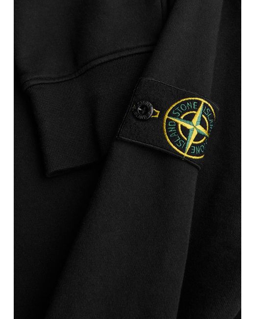 Stone Island Black Logo Cotton Sweatshirt for men