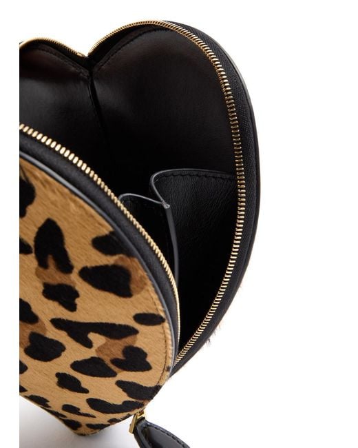 Alaïa Natural Le Coeur-Print Calf Hair Crossbody Bag