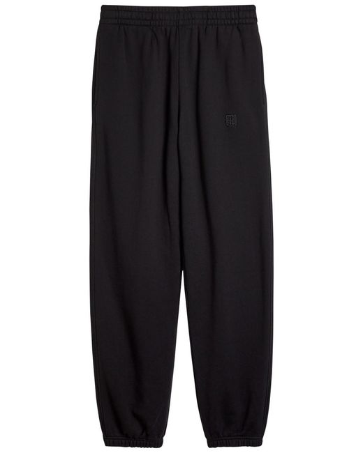 Anine Bing Black Karter Logo-Embroidered Cotton Sweatpants