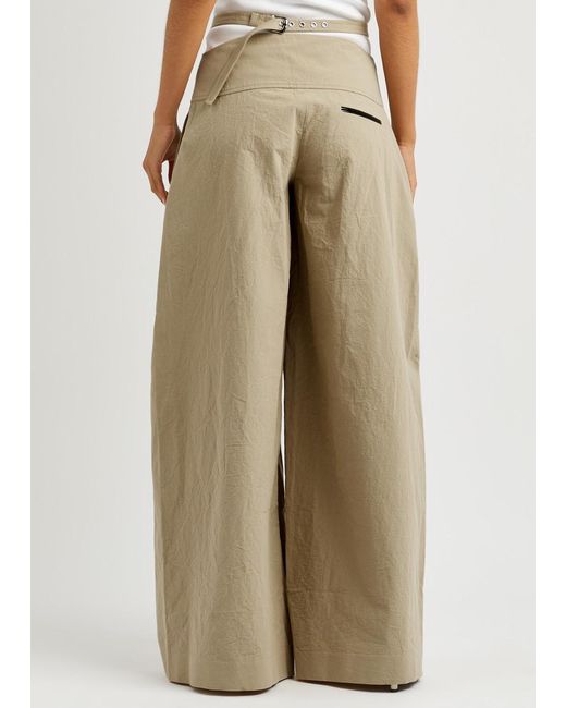 Christopher Esber Natural Mason Bind Crinkled Cotton Trousers