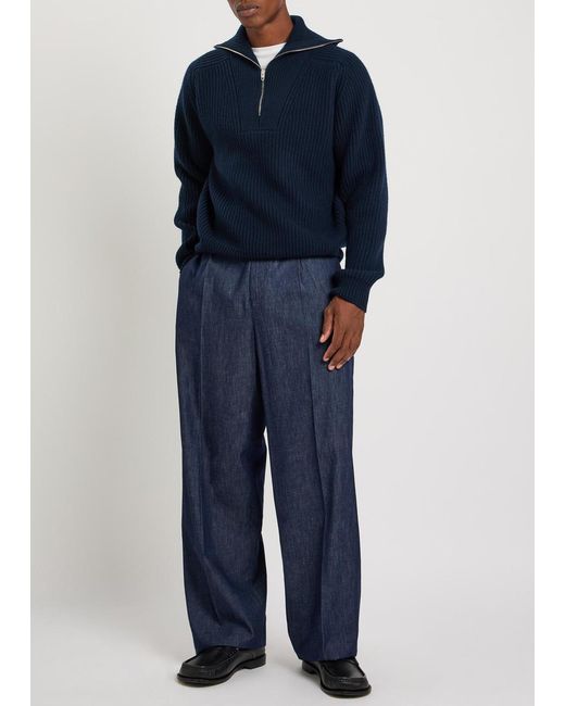 Jil Sander Blue Straight-Leg Denim Trousers for men