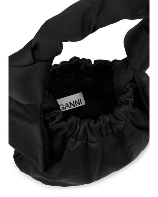 GANNI ブラック スモール Occasion バッグ Ganni Occasion Hobo Small Satin Shoulder Bag in Black | Lyst