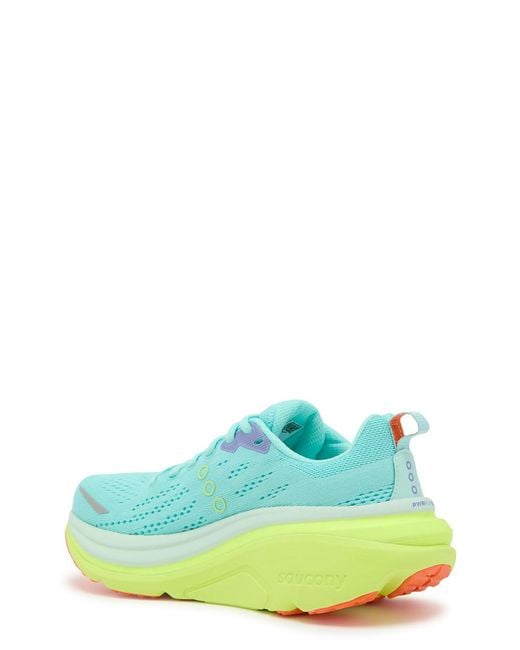 Saucony Green Hurricane 25 Mesh-Knit Sneakers