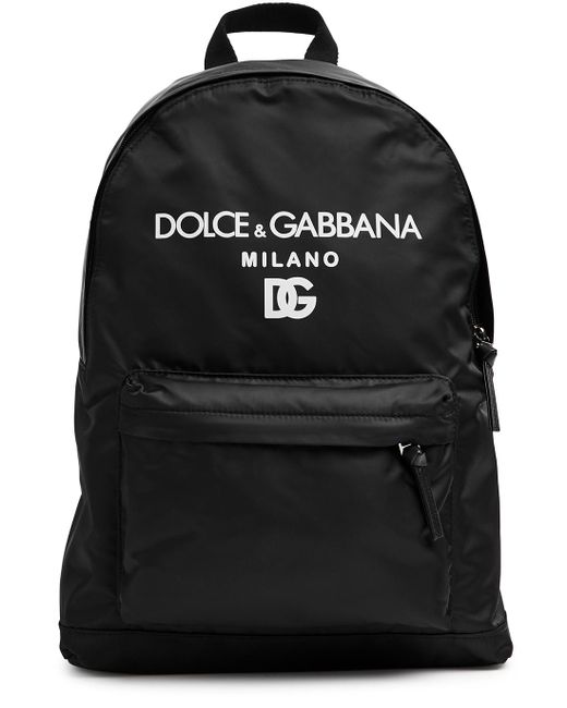 Dolce & Gabbana Black Kids Logo-print Nylon Backpack