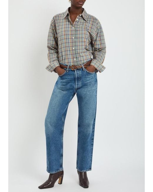 Agolde Blue 90's Straight-Leg Jeans