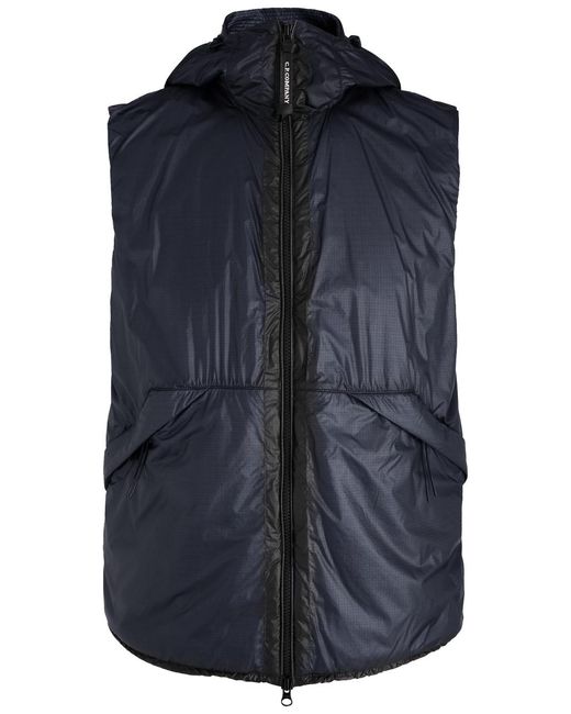 C P Company Blue Nada Goggle Shell Gilet for men