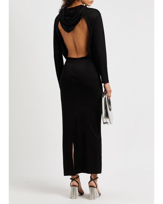 Dion Lee Black Hooded Stretch-jersey Maxi Dress