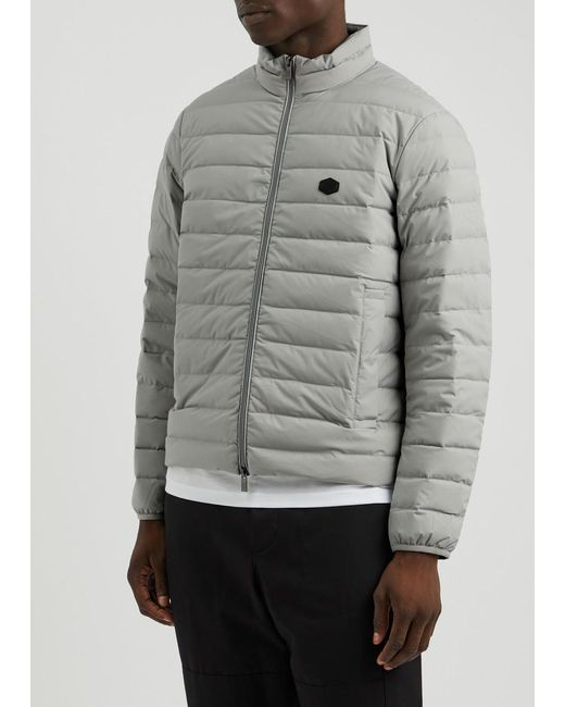 Emporio Armani Gray Quilted Shell Jacket for men
