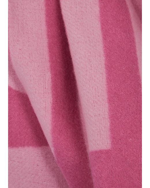 Jacquemus Pink Le Écharpe Logo-intarsia Wool Scarf