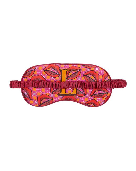 Jessica Russell Flint Red L Is For Lips Silk Eye Mask