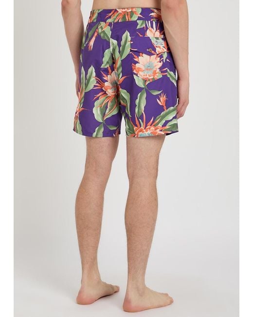 Polo Ralph Lauren Blue Floral-Print Shell Swim Shorts for men