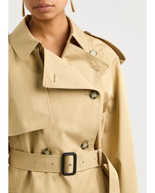 Stella McCartney Natural Cropped Cotton Trench Coat