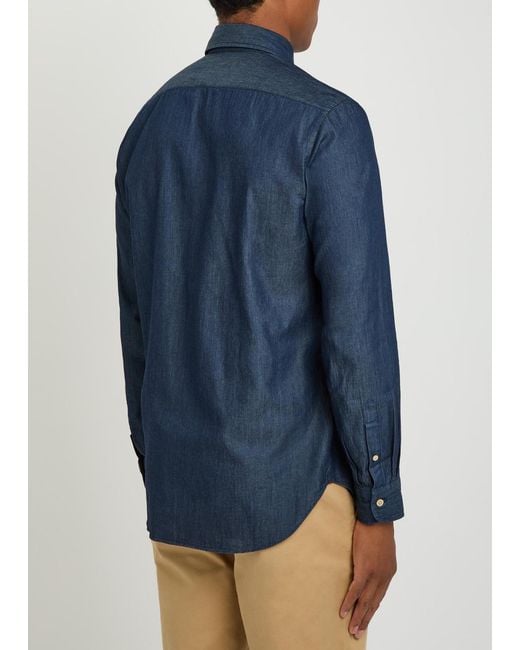 Boglioli Blue Cotton Shirt for men