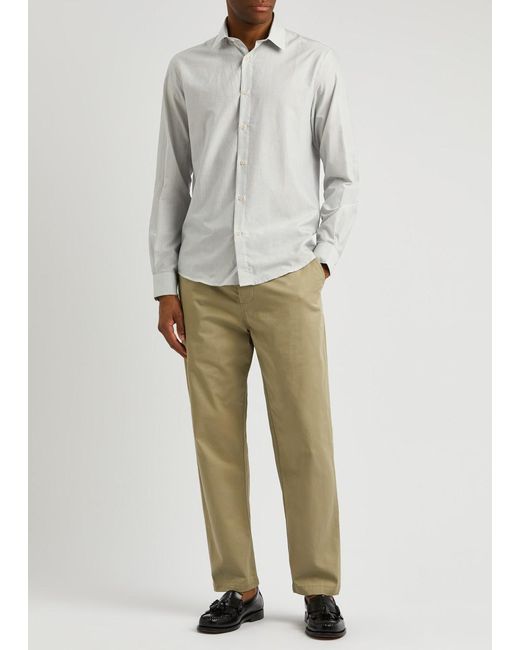 Sunspel White Striped Cotton-blend Shirt for men