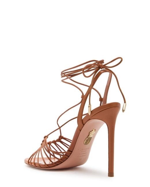 Aquazzura Brown Ritmo 105 Leather Sandals