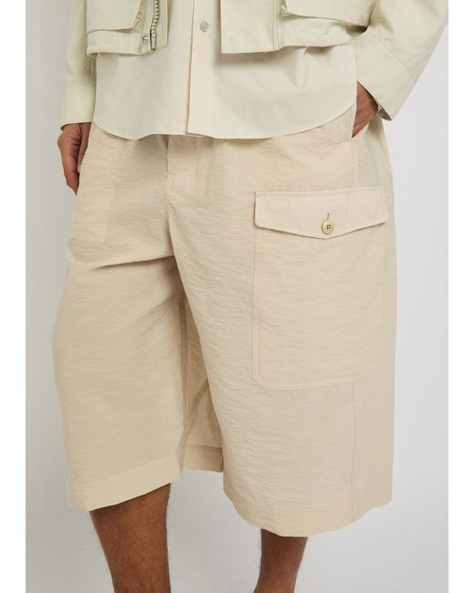 Lemaire Natural Cotton-Blend Cargo Shorts for men