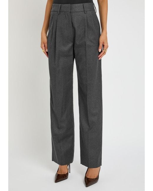 Blazé Milano Gray Fox Pleated Wool Trousers