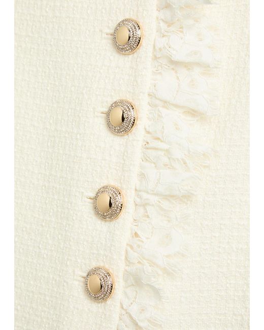 Self-Portrait Natural Tailored Bouclé Mini Dress