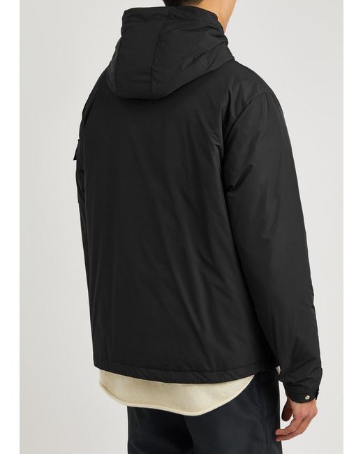 Moncler Black Granero Logo Hooded Nylon Jacket for men