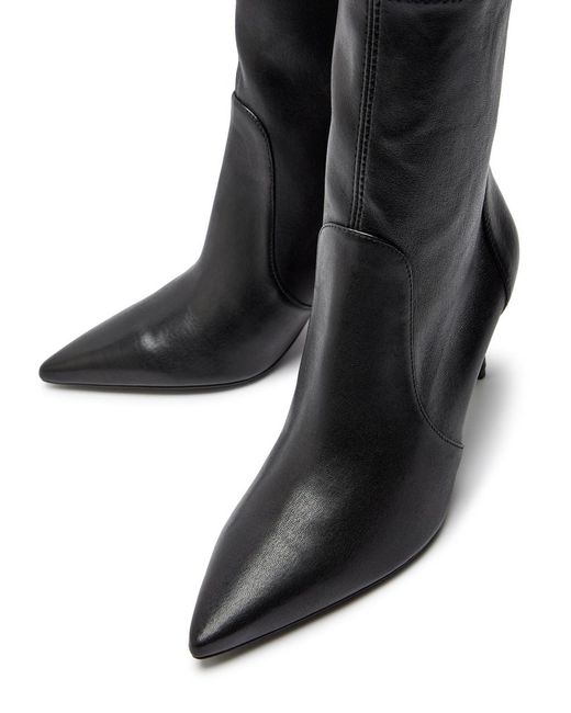 Stuart Weitzman Black Stuart Power 75 Leather Mid-Calf Boots