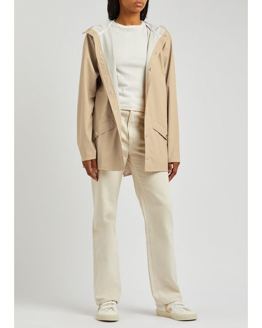 Rains Natural Hooded Rubberised Jacket