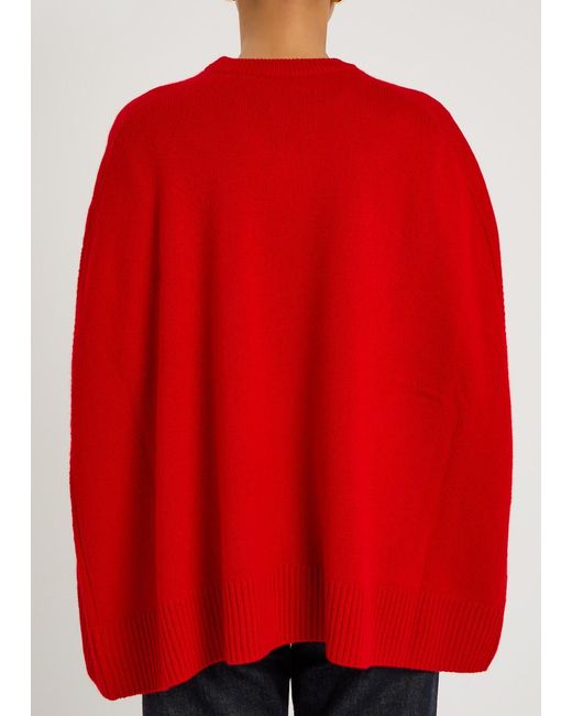Totême Red Cape-Effect Cashmere Jumper