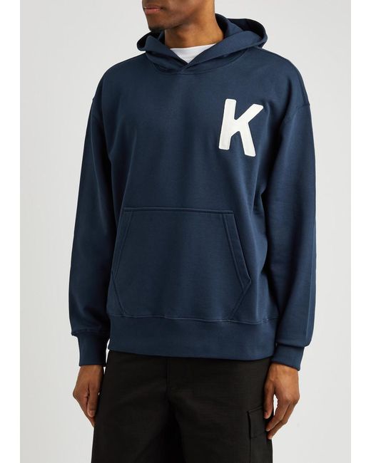 KENZO Blue Lucky Tiger Hooded Cotton Sweatshirt for men