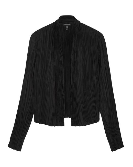 Eileen Fisher Black Plissé Silk Jacket