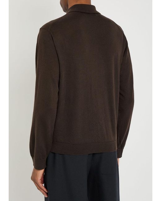 Our Legacy Brown Argyle-Intarsia Wool Polo Shirt for men