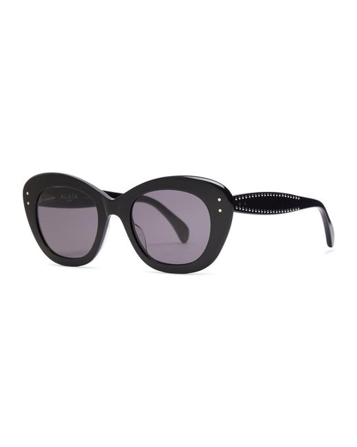 Alaïa Black Oval-frame Sunglasses