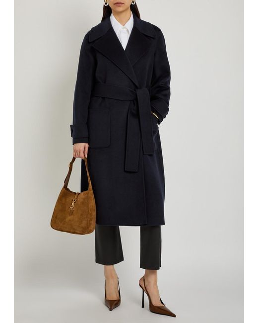 Joseph Blue Arlina Double-Breasted Wool And Cashmere-Blend Coat