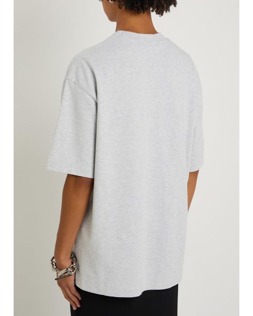 Acne White Logo-Embroidered Piqué Cotton T-Shirt