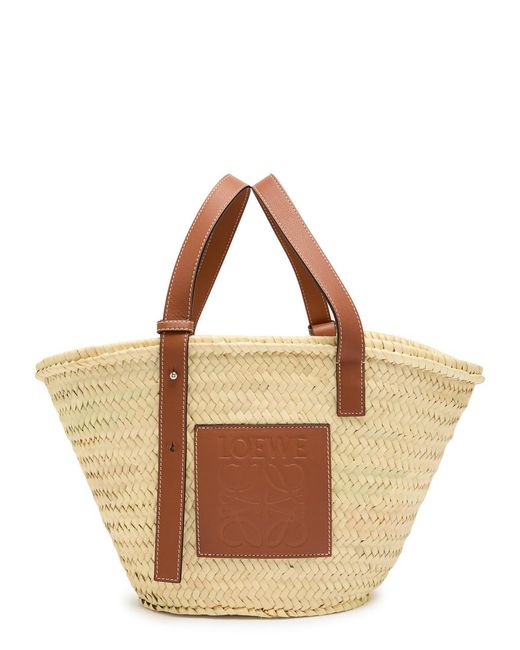 Loewe Brown Anagram Medium Raffia Basket Bag