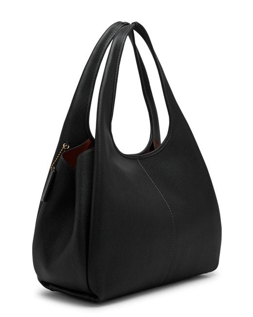 COACH Lane Grained Leather Shoulder Bag in Black Lyst