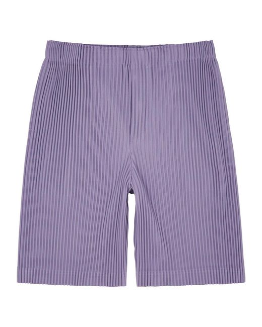 Issey Miyake Purple Homme Plissé Pleated Jersey Shorts for men