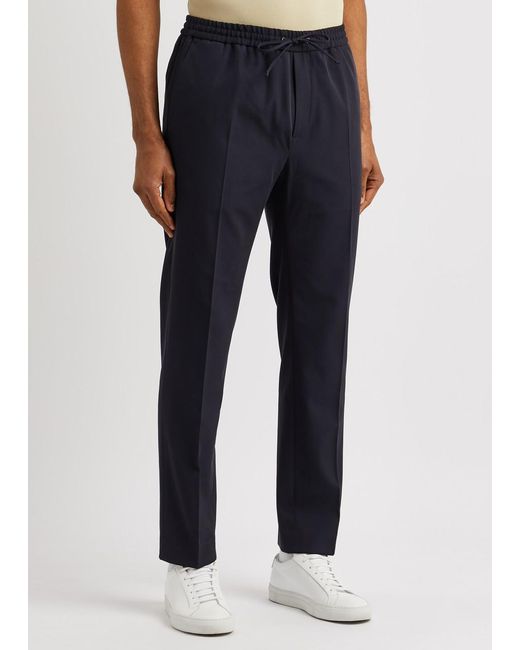 Calvin Klein Blue Tapered Twill Trousers for men