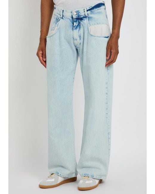 Maison Margiela Blue Exposed-Pocket Straight-Leg Jeans for men