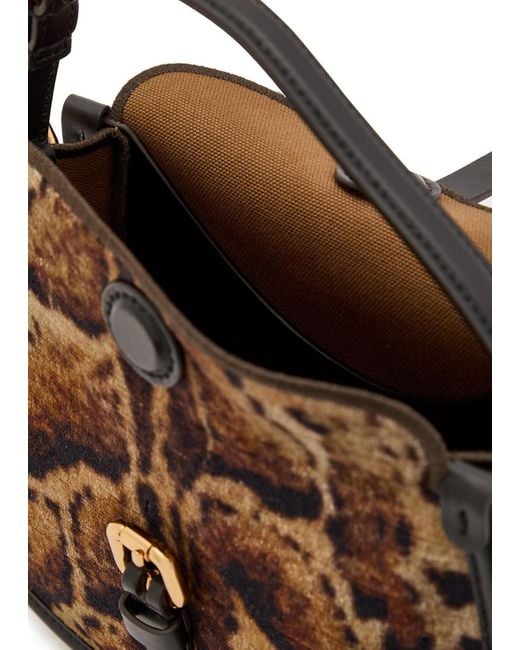 Etro Brown Leopard Velvet And Leather Cross-Body Bag