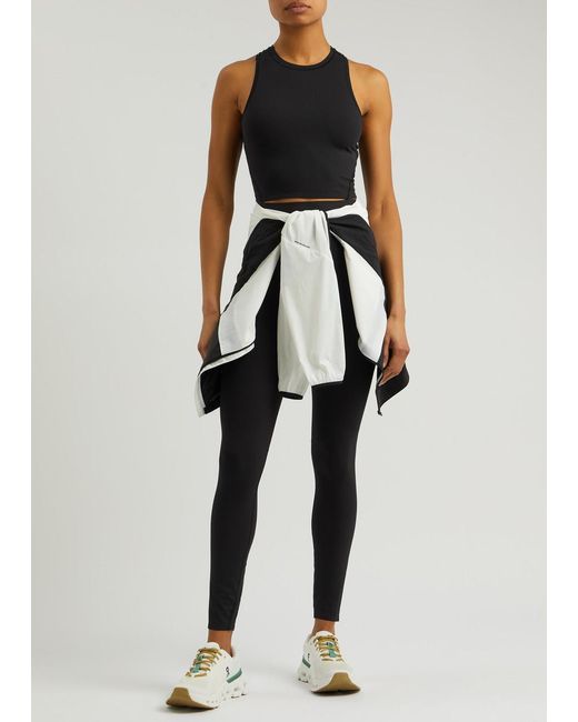On Shoes Black Movement Cropped Stretch-Jersey Tank