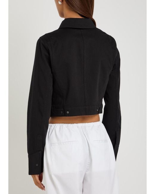 Vince Black Stretch-Cotton Cropped Jacket