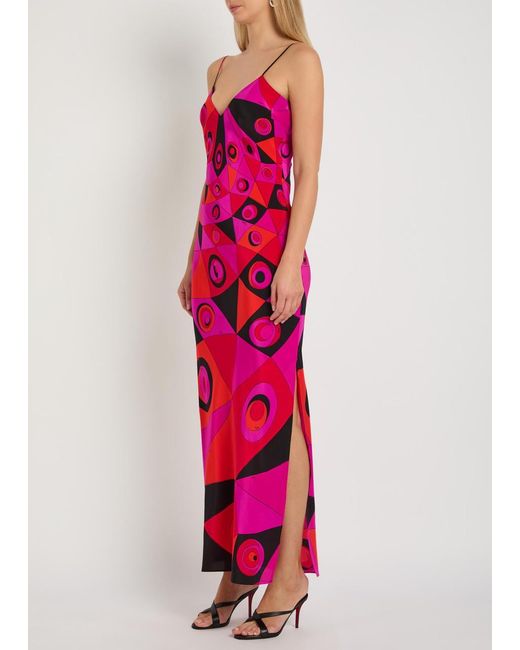 Emilio Pucci Pink Printed Silk Maxi Dress
