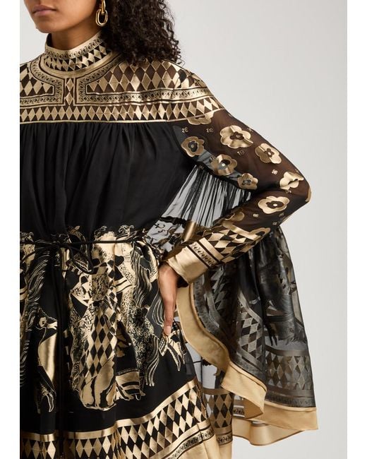 Zimmermann Illustration Otto Fil Coupé Chiffon Mini Dress in